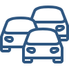 Icon von drei Autos im Verkehr
